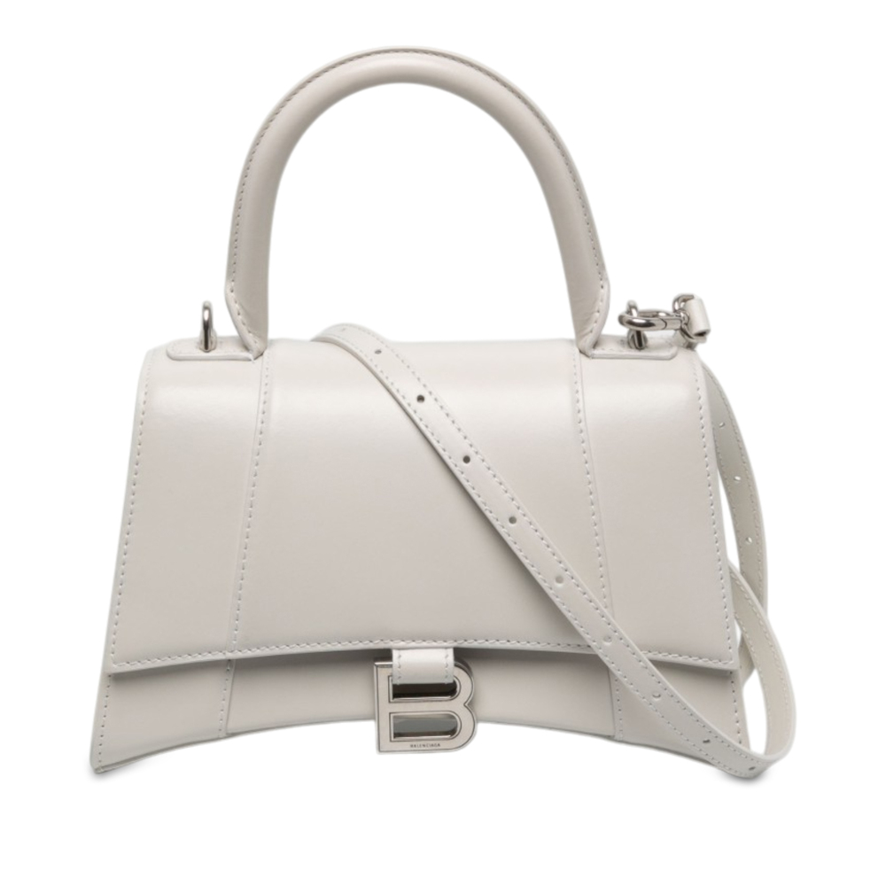 Pre-Loved Balenciaga Small Shiny Box Calfskin Hourglass Top Handle Bag